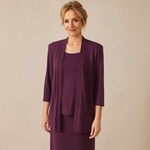 R&M Richards purple shimmer jacket and mother of the bride dress
